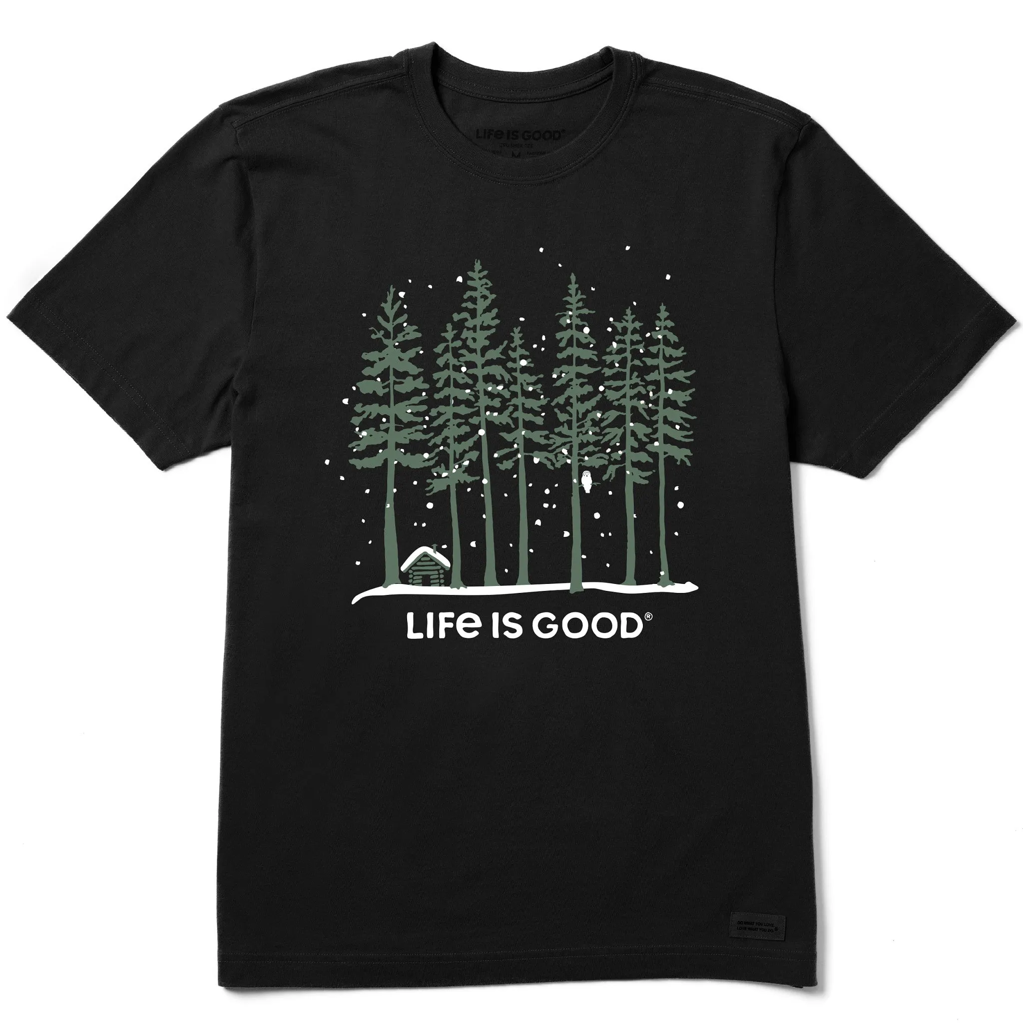 Men's Snowy Owl Tall Pines Short Sleeve Crusher Tee Urban Smart Relaxed Movement