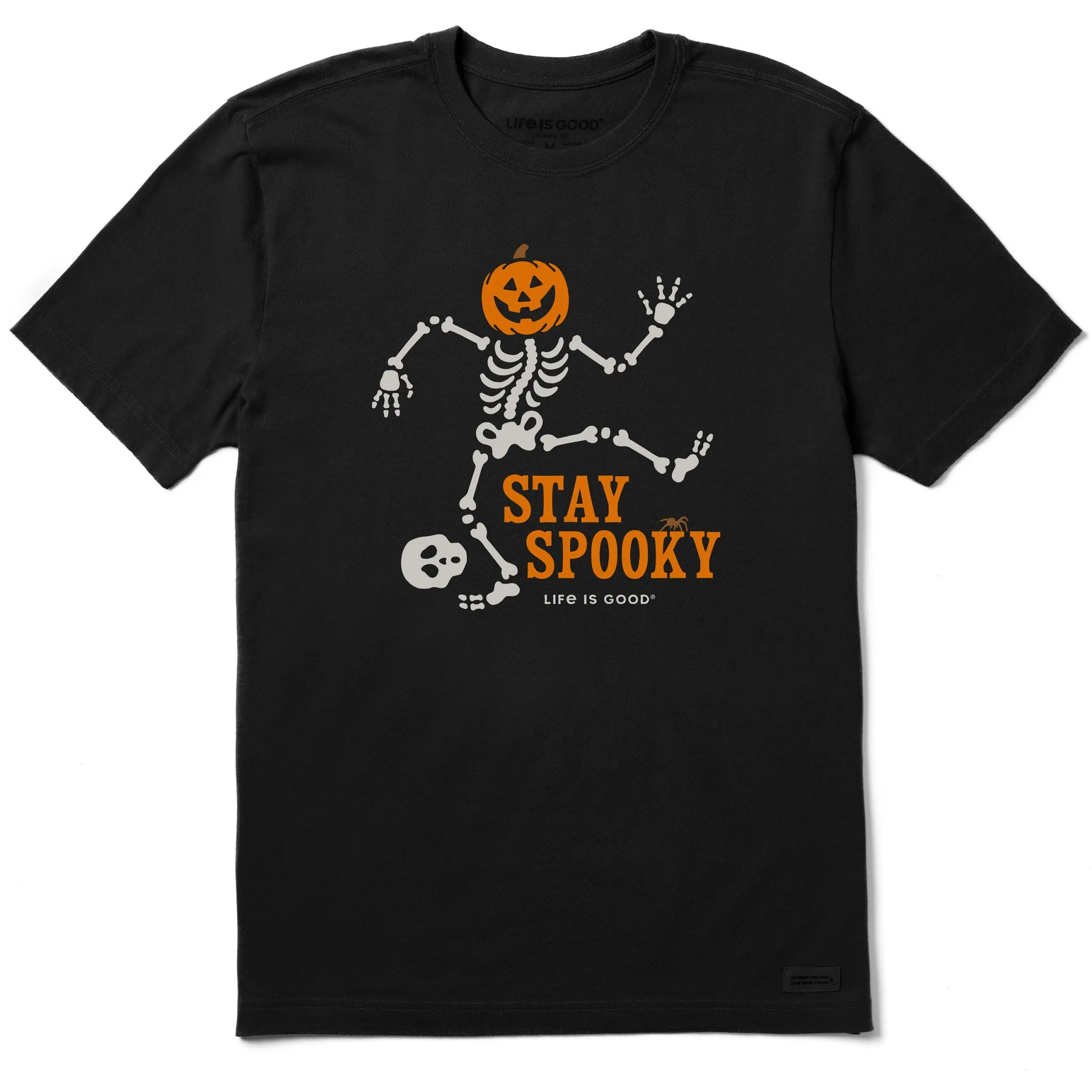 Men's Stay Spooky Skeleton Short Sleeve Crusher Tee Chilly Comfort Wear