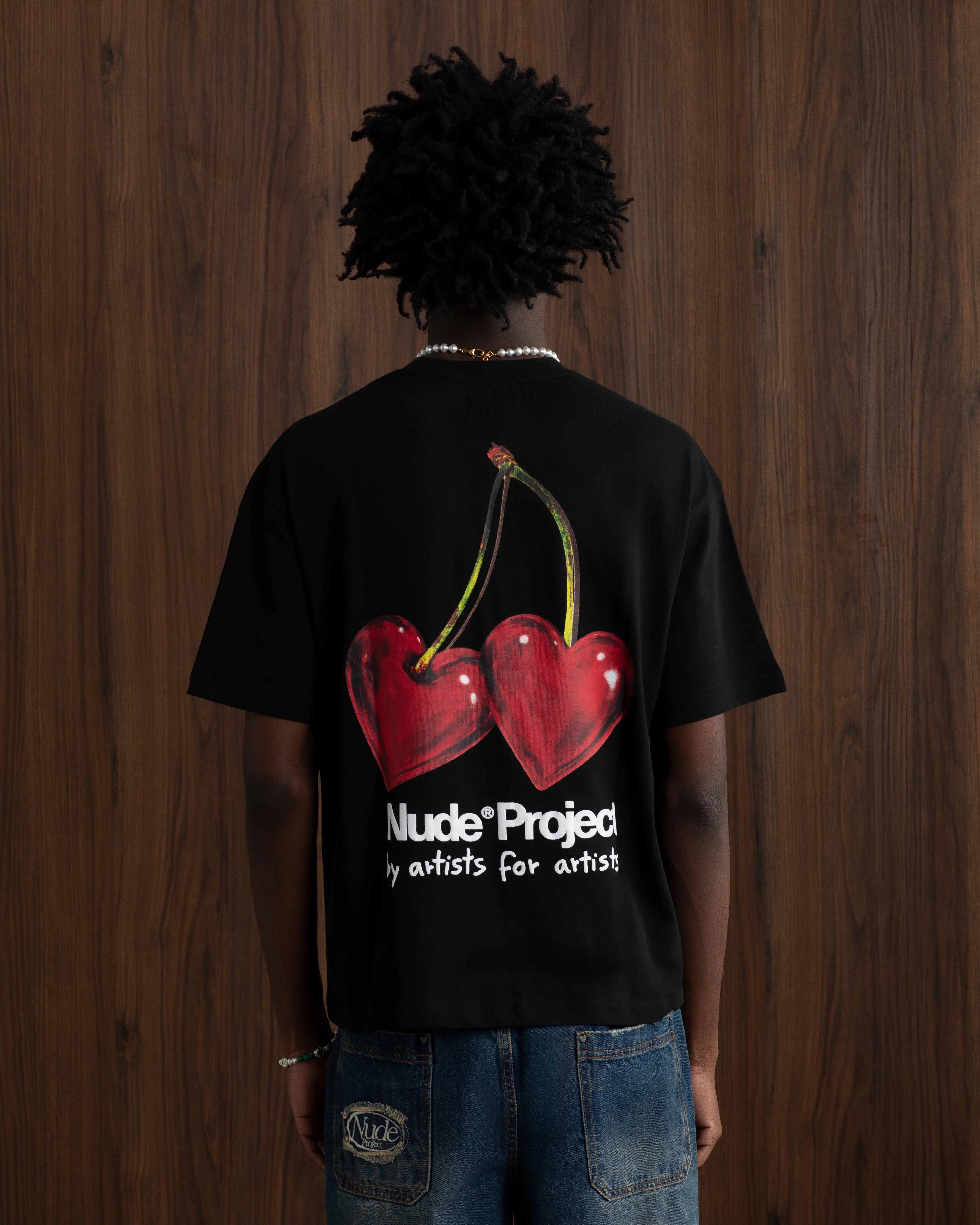 Juicy Cherry Tee Black Eco-friendly