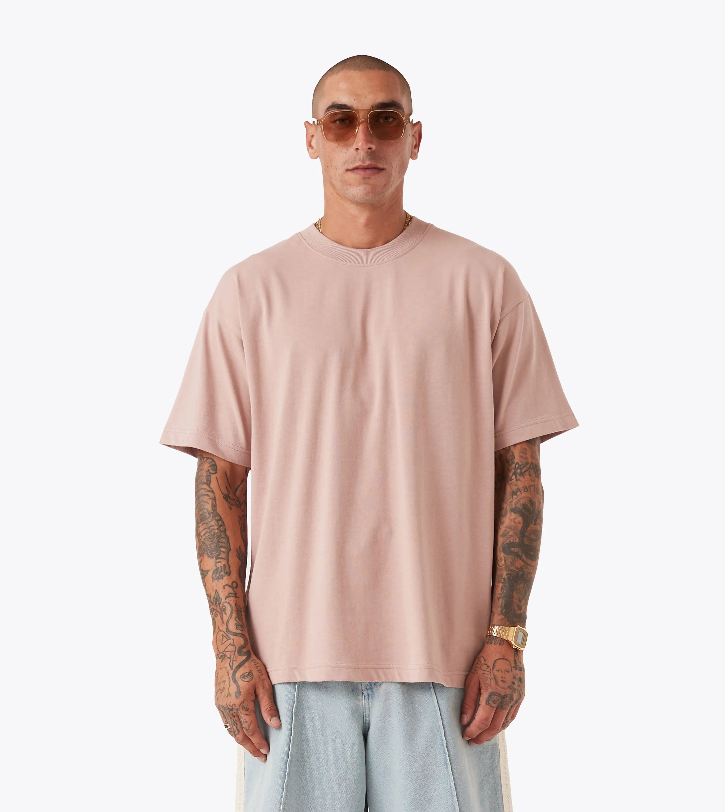 Trendy All-Day Box Tee Dusty Pink