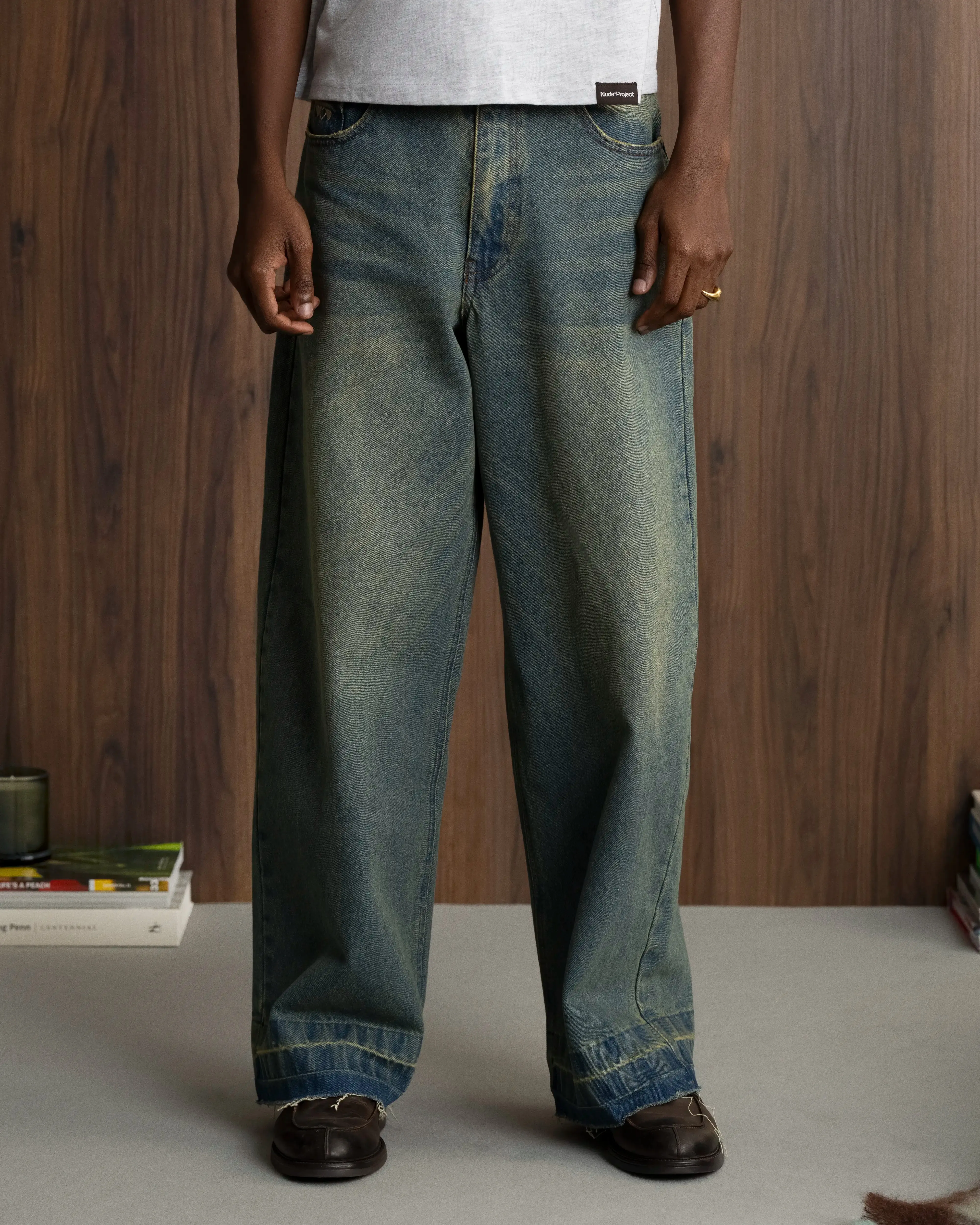 Closet Classic High Durability Thread Old Baggy Jeans Dirty Wash