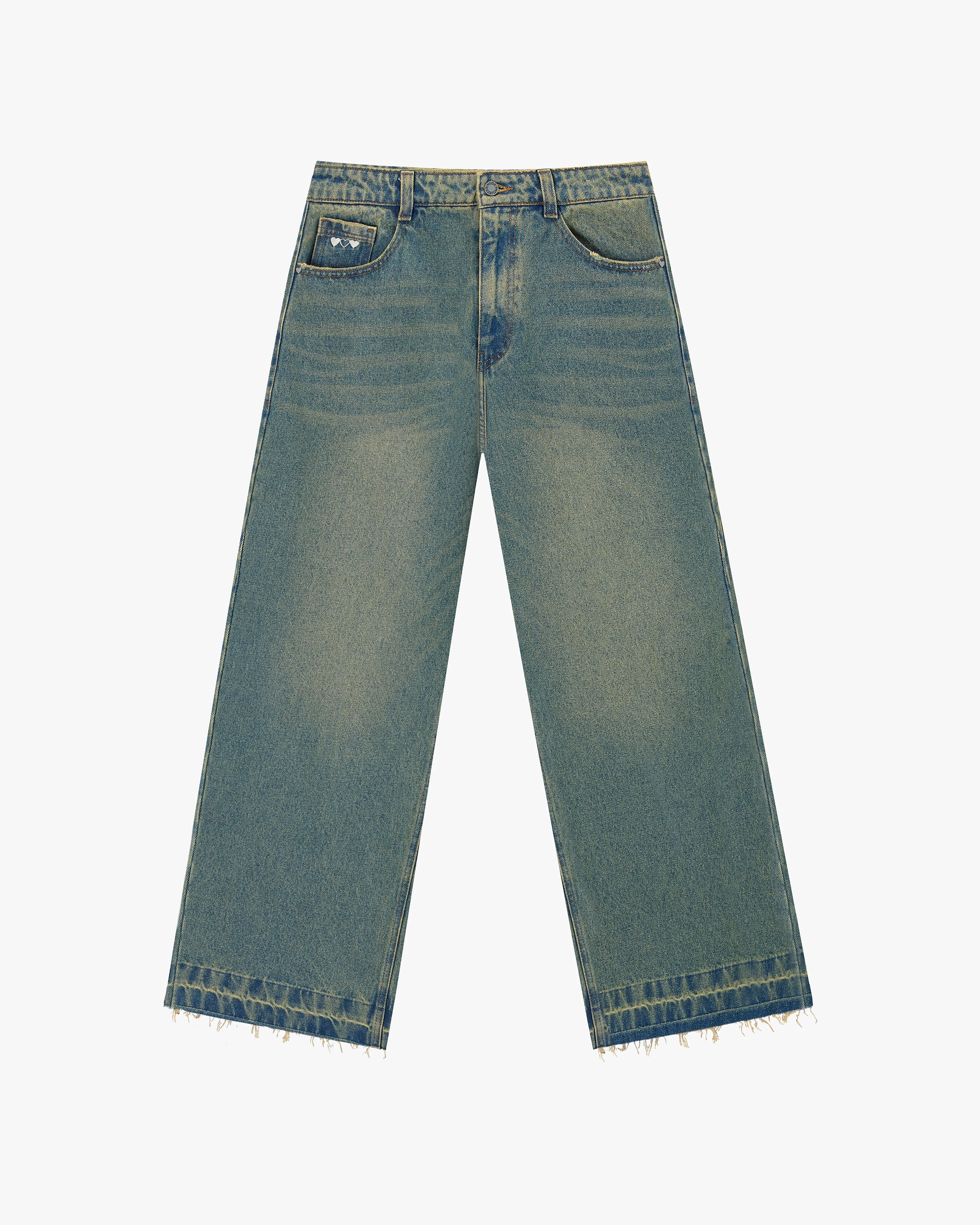 Old Baggy Jeans Dirty Wash Universal Style Timeless Waist