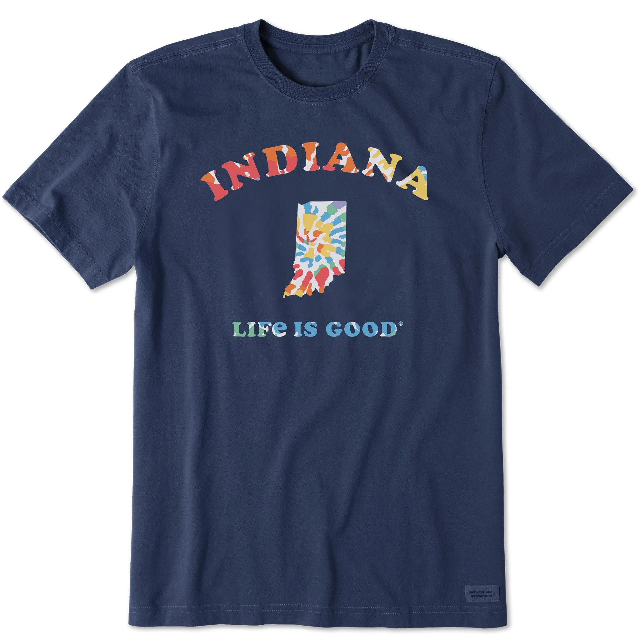 Crew Neck Design Men's Tie Dye Indiana Short Sleeve Crusher Tee