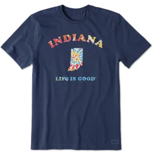 Crew Neck Design Men's Tie Dye Indiana Short Sleeve Crusher Tee