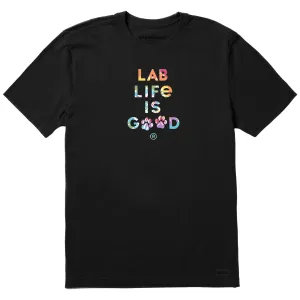Men's Tie Dye Lab Life is Good Short Sleeve Crusher Tee Outdoor Comfort Style