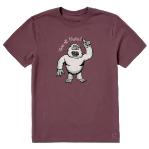 Sporty Vibe Men's We're All Misfits Snow Monster Short Sleeve Crusher Tee