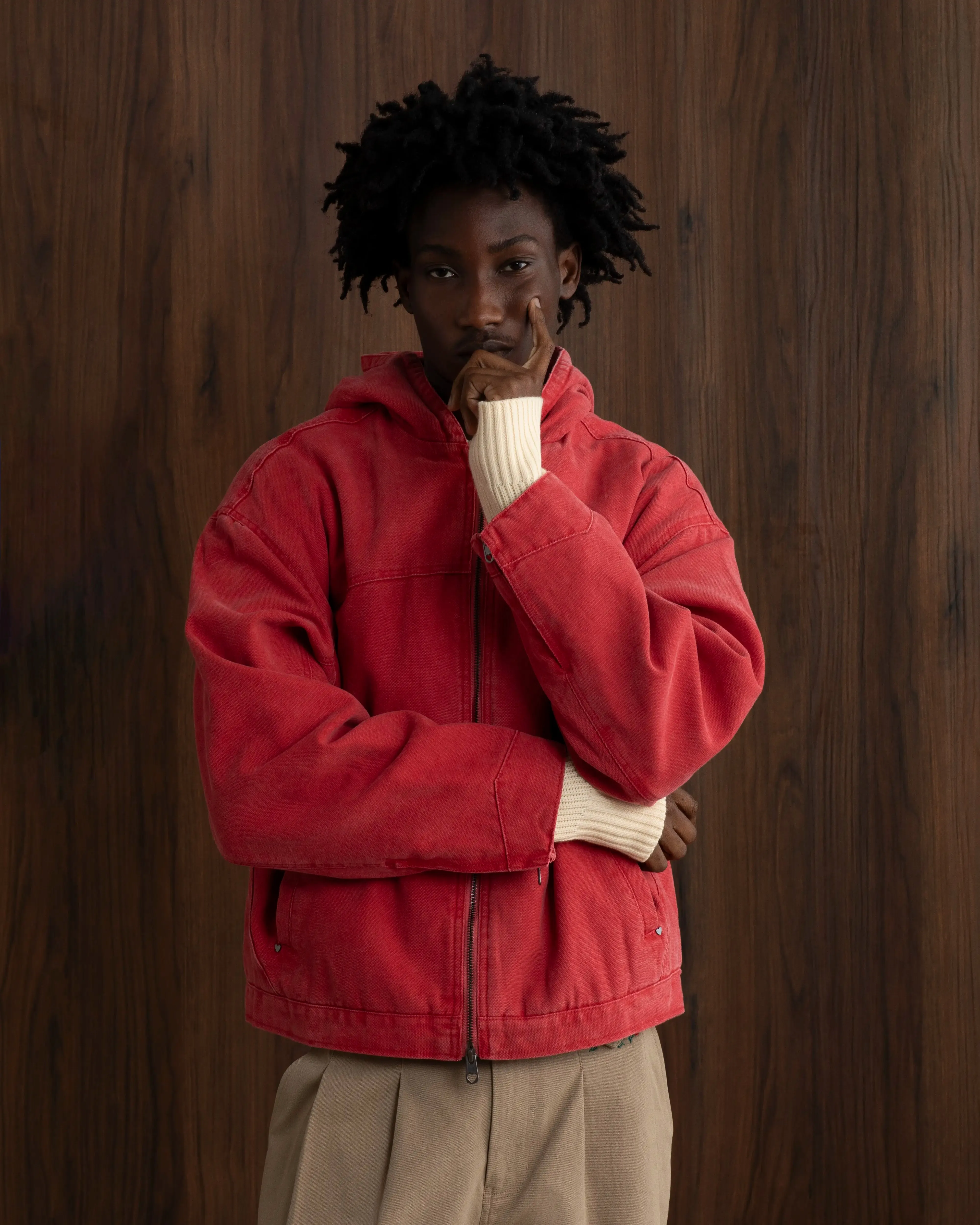 Co-Worker Jacket Canvas Red Waist Belt