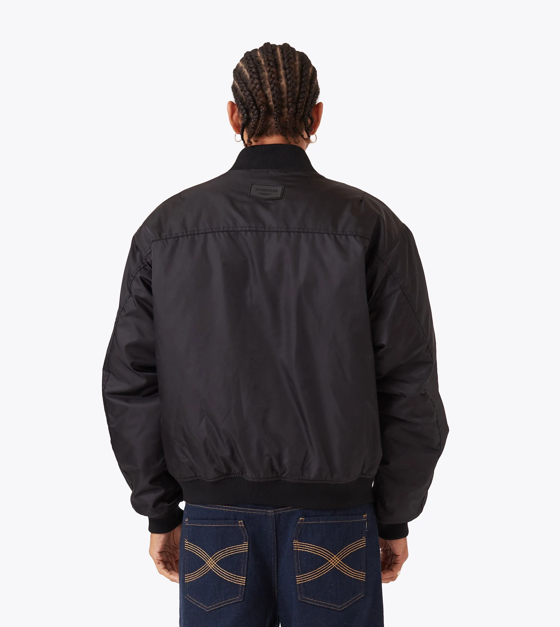 NonRestrictive Cut All Season Adaptability Sateen Bomber Black