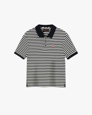 Apple Crew Stripes Polo Black Village Charm Fur Fit