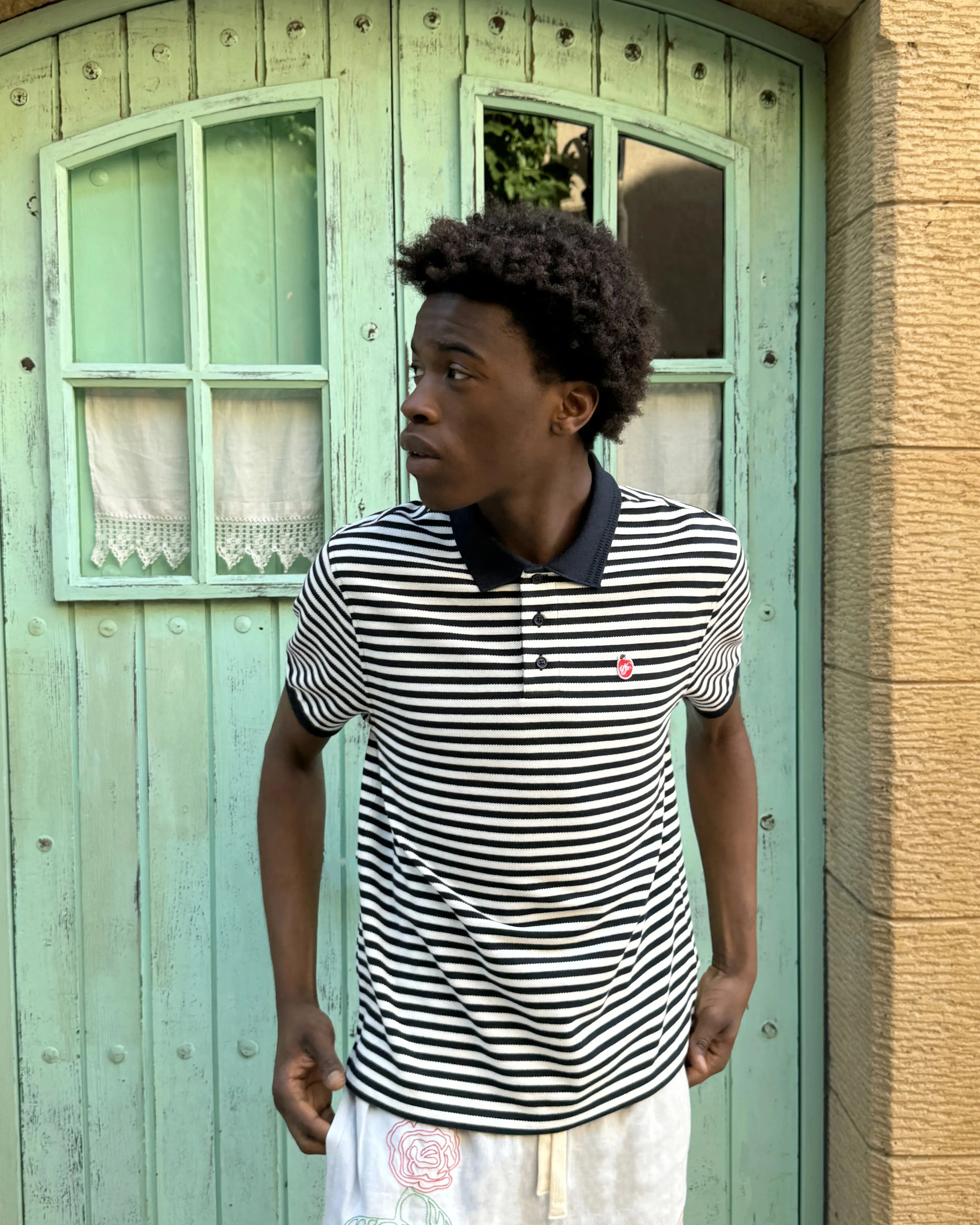 Apple Crew Stripes Polo Black Picnic Fun Timeless Skirt