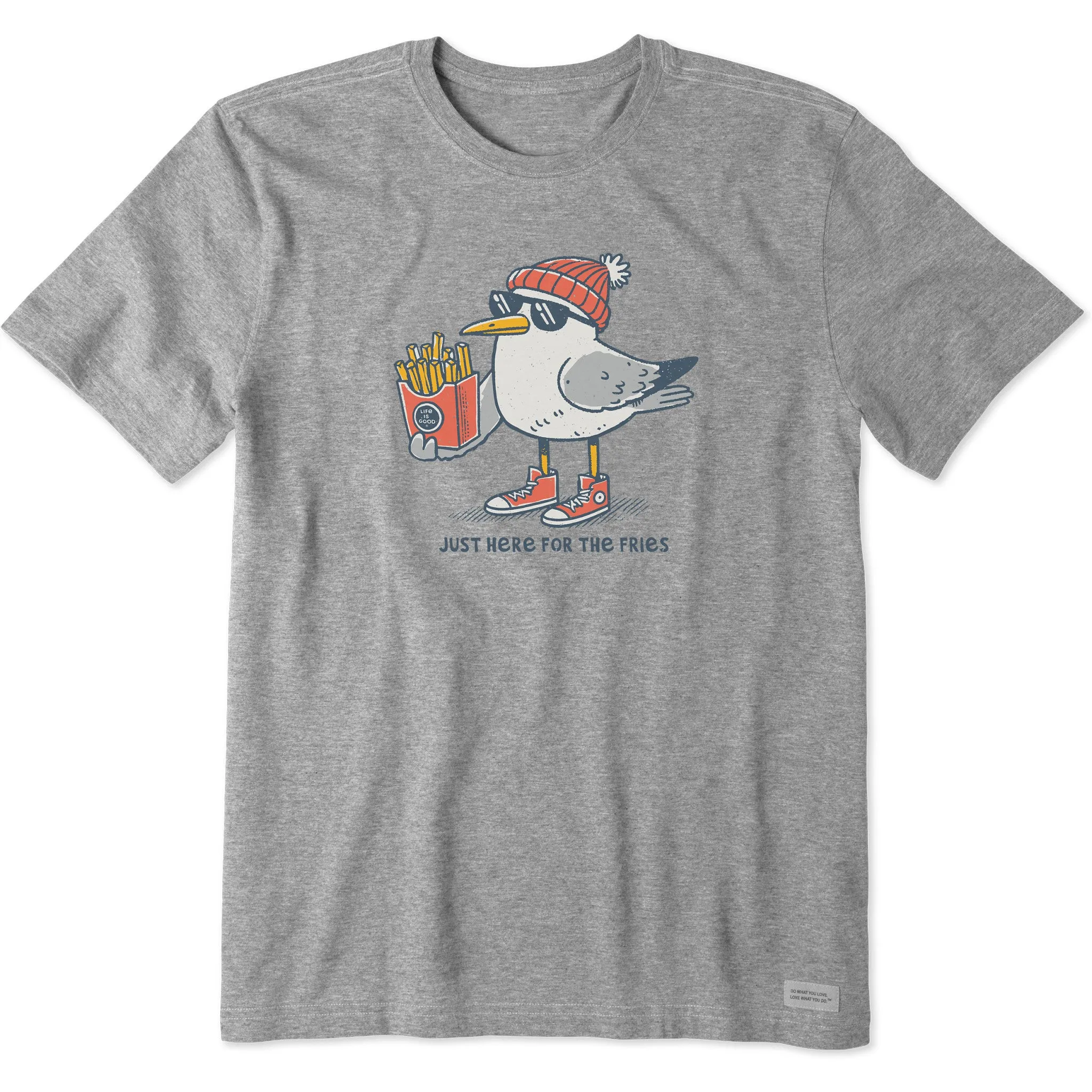 Casual Essentials Wear Men's Here for the Fries Seagull Short Sleeve Tee