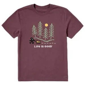 Men's Hiking through the Woods Short Sleeve Tee Soft and Light Quick-Dry Fabric