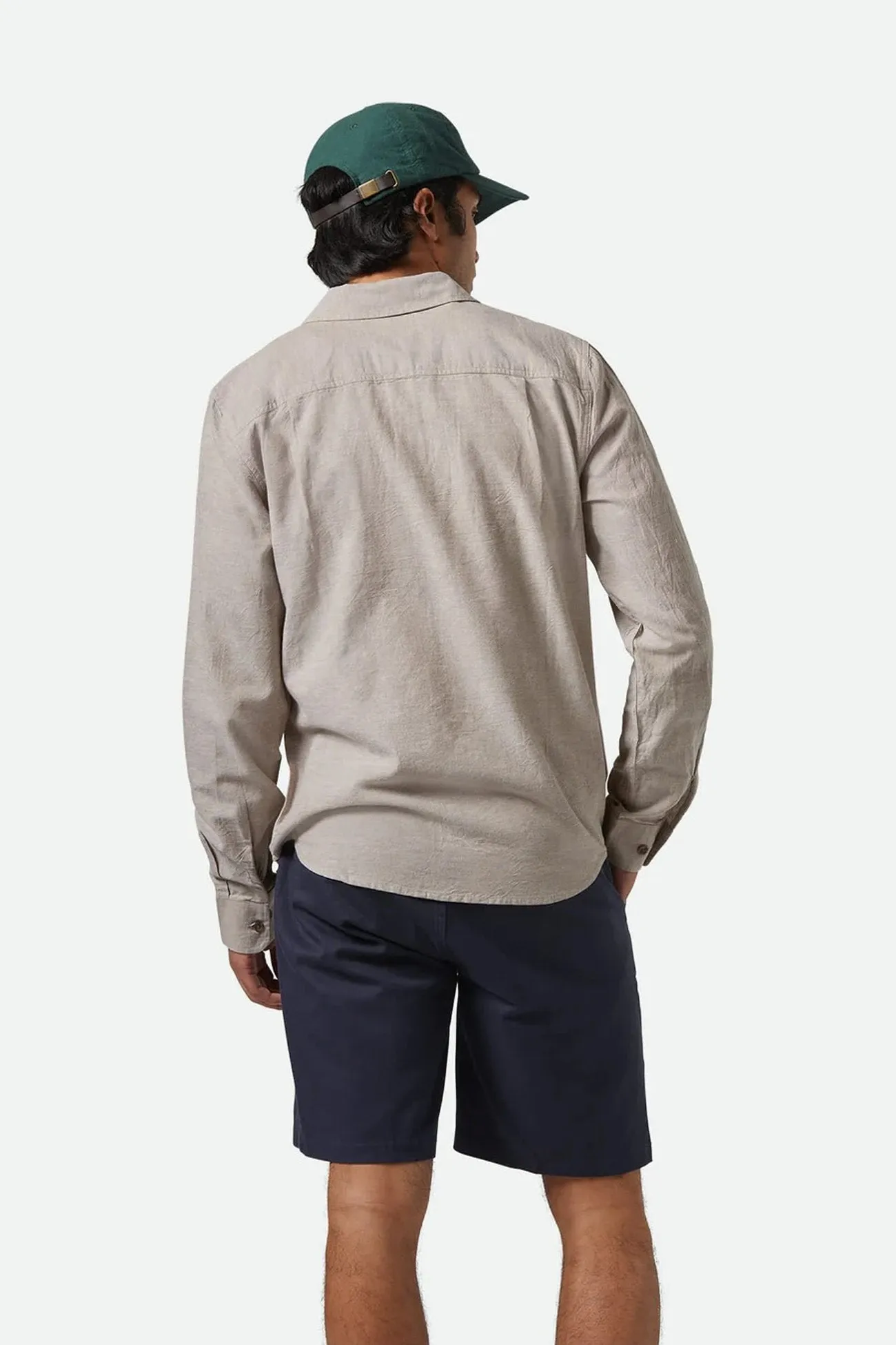 The Daily Cotton Long Sleeve Woven Shirt Khaki Outdoor Activity