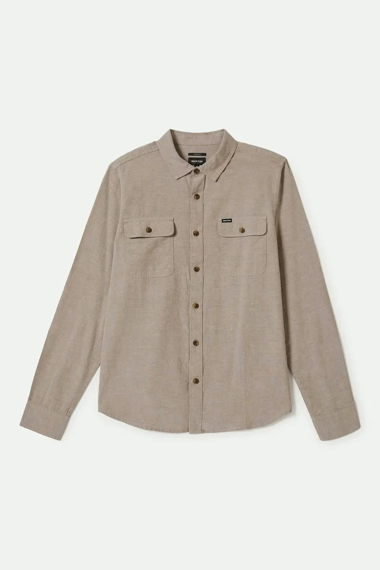 Trendy Look Casual Active Wear The Daily Cotton Long Sleeve Woven Shirt Khaki
