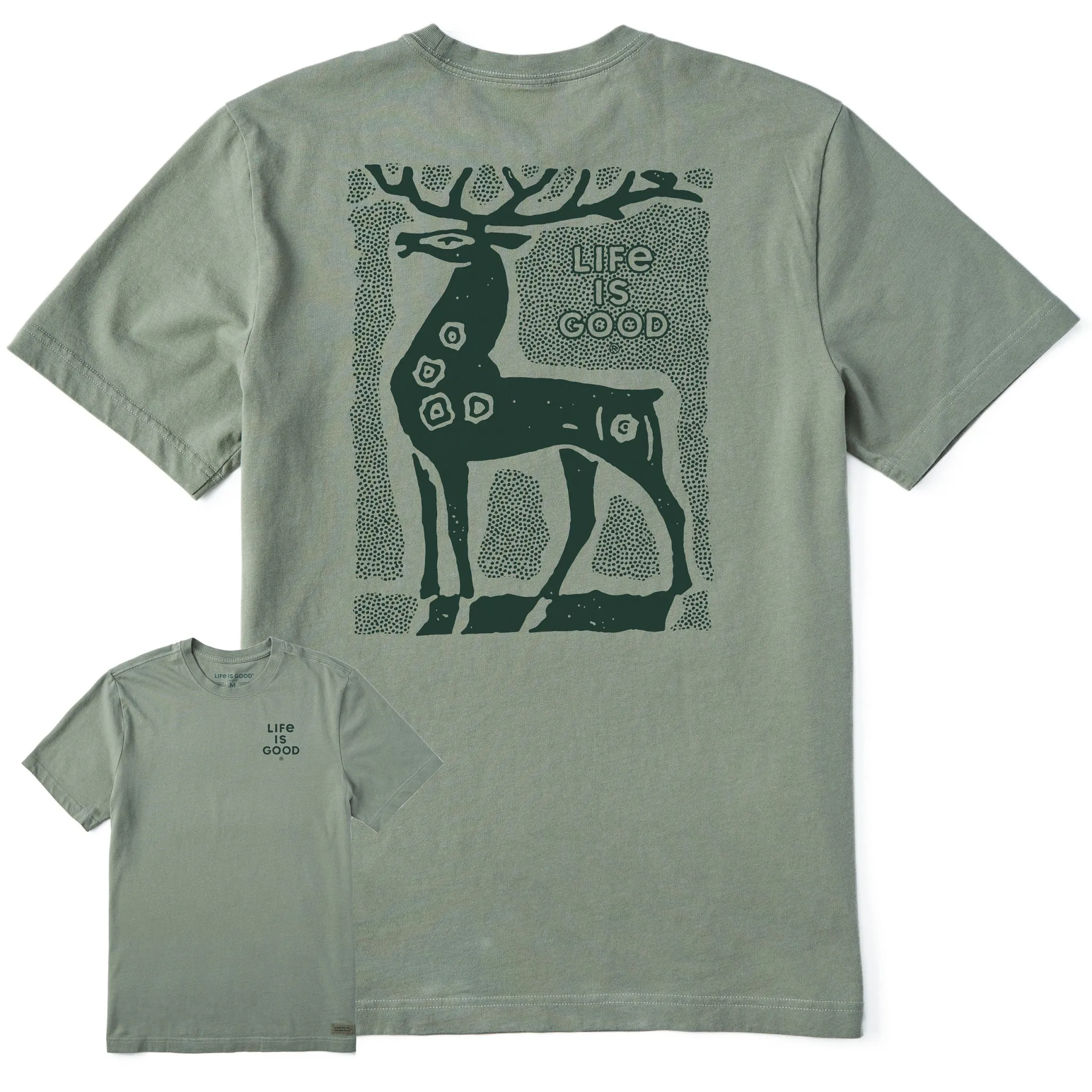 Men's Regal Deer Short Sleeve Tee VintageWashEffect