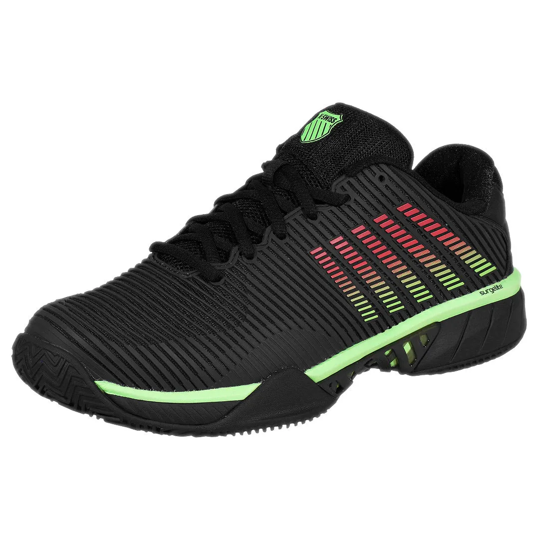 K-Swiss Men's Hypercourt Express 2 - Clay - Black/Soft Neon Green Water   Resistant Zip   Up Style