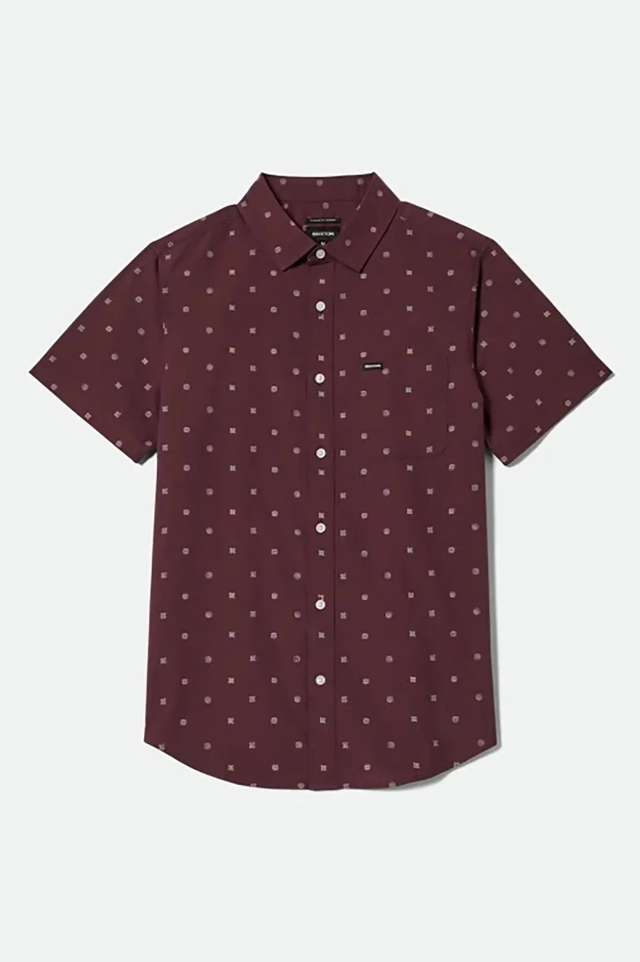 Multi Panel Structure Comfy Wardrobe Charter Print Short Sleeve Woven Shirt Port Micro Geo