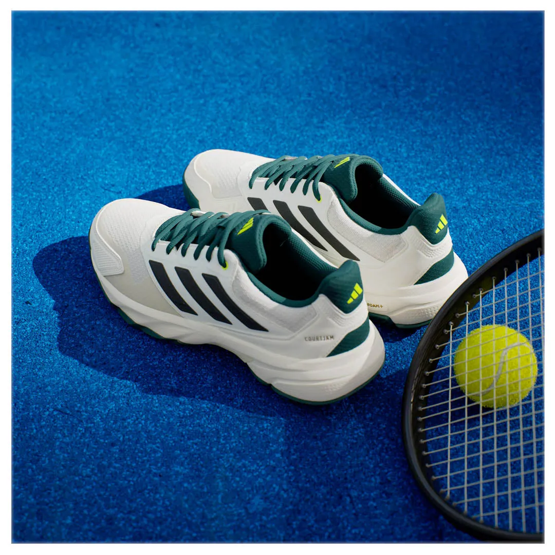 adidas Men's CourtJam Control 3 - Off White/Aurora Ivy Quick Drying Comfort Cushion