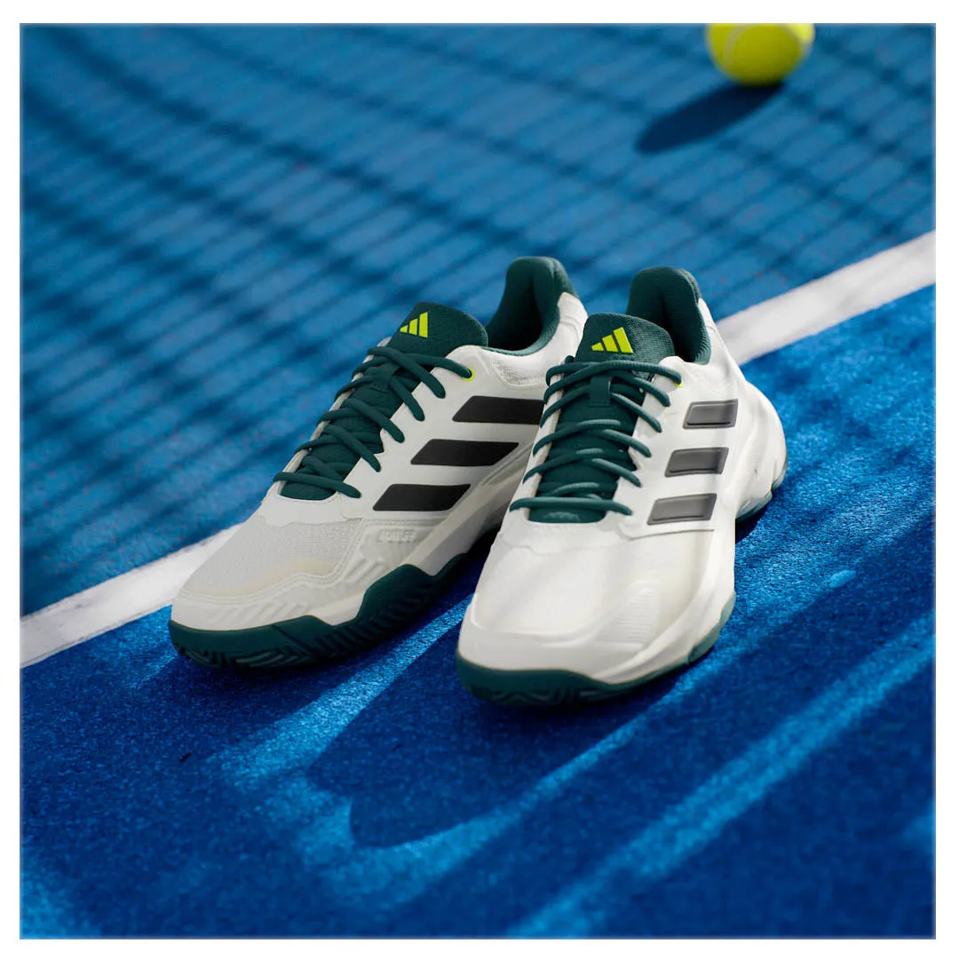 Shock absorption Stable Fit adidas Men's CourtJam Control 3 - Off White/Aurora Ivy