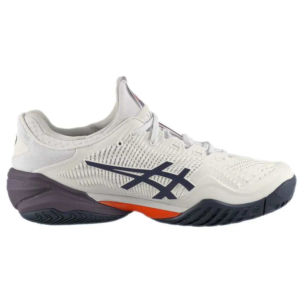 Anti Odor Reinforced toe Asics Men's Court FF 3 - White/Greyish Purple