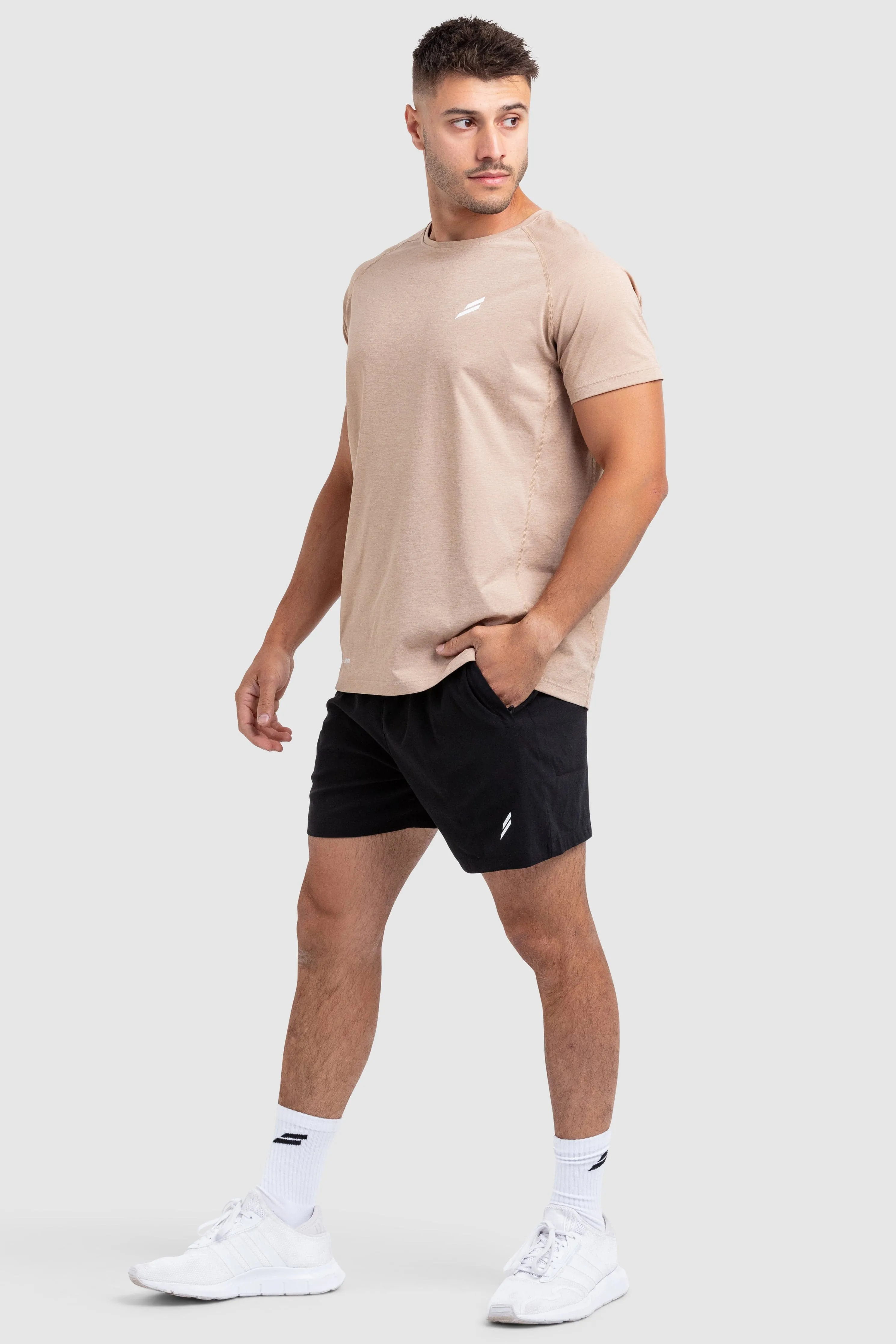 Puremotion Tee V3 - Light Taupe Casual Performance Fit Easy Layering