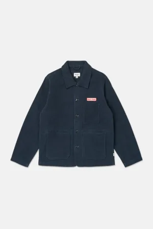 Canvas Mechanics Jacket Navy Classic Ribbed Cuffs Fringe Detail