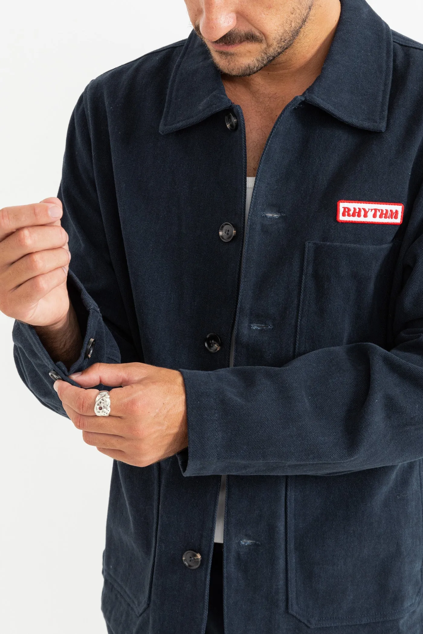 Canvas Mechanics Jacket Navy Tear Resistant Panels