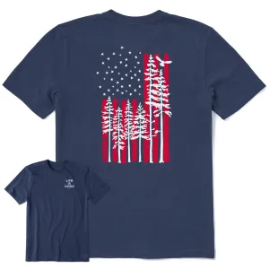 Men's Tree Tall Flag Short Sleeve Tee Airflow Mesh Panels