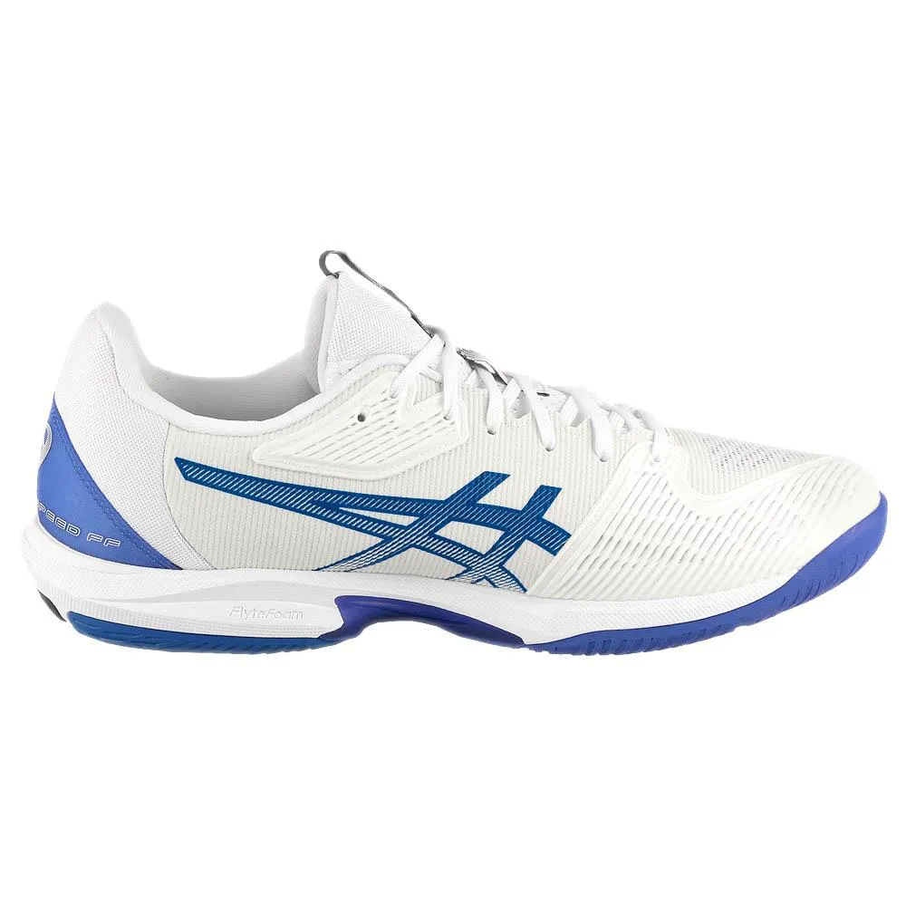 Comfort footbed Ergonomic Shape Asics Men's Solution Speed FF 3 - White/Tuna Blue