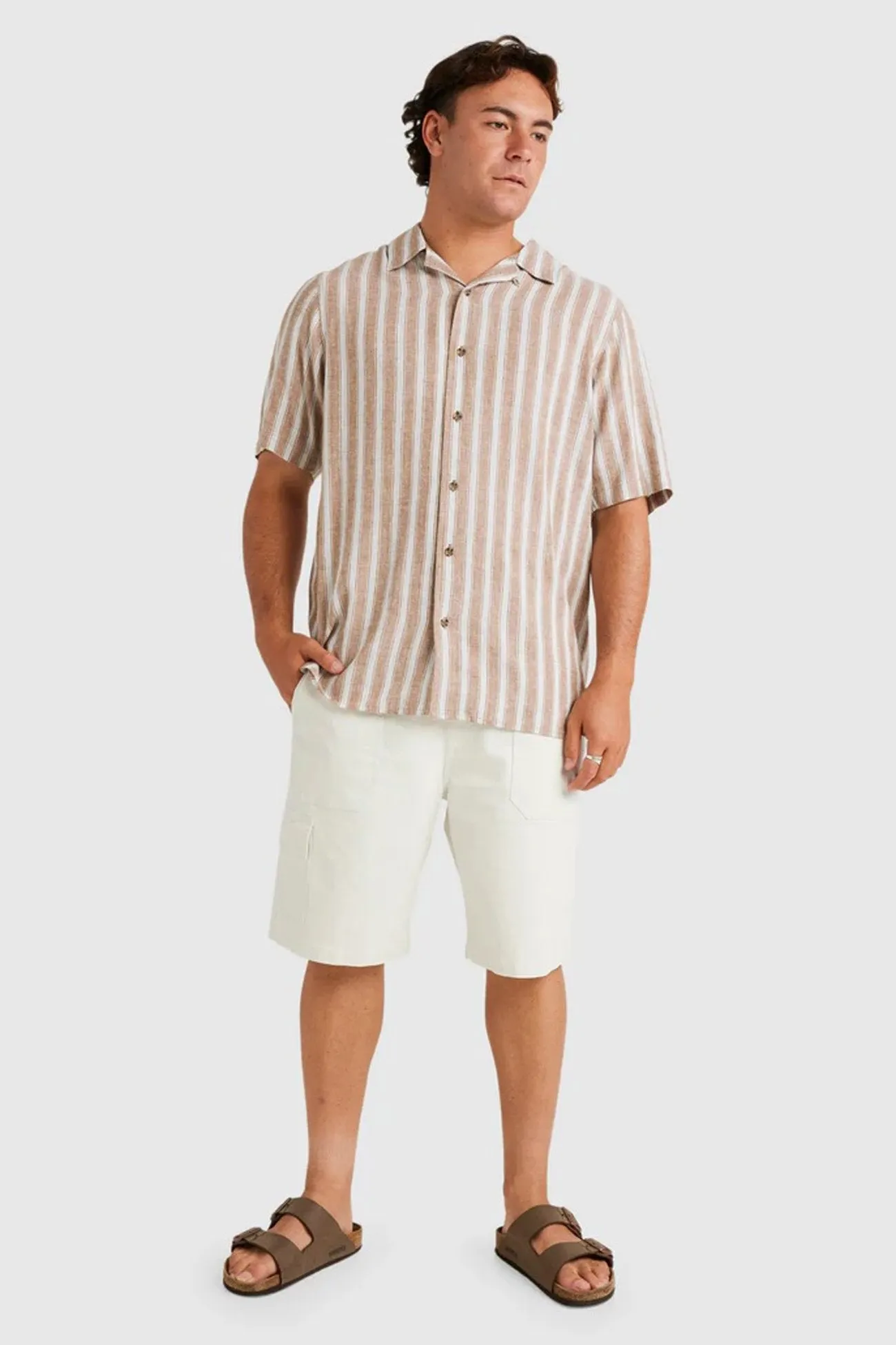 Beat Stripe Vintage Short Sleeve Shirt Ermine Lightweight Wear