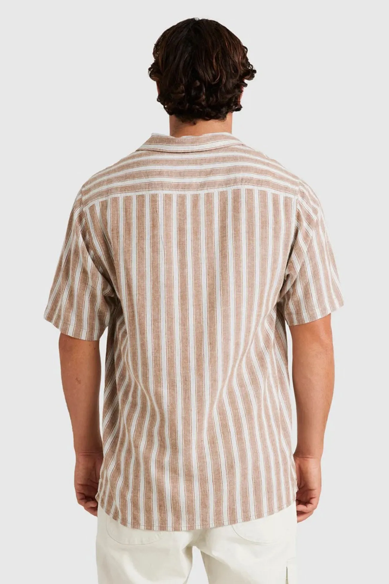 Beat Stripe Vintage Short Sleeve Shirt Ermine Sporty and Cool