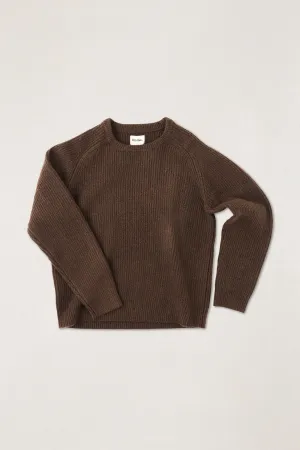 Vintage Waffle Knit Sweater Chocolate Daily Piece Weekend Vibes