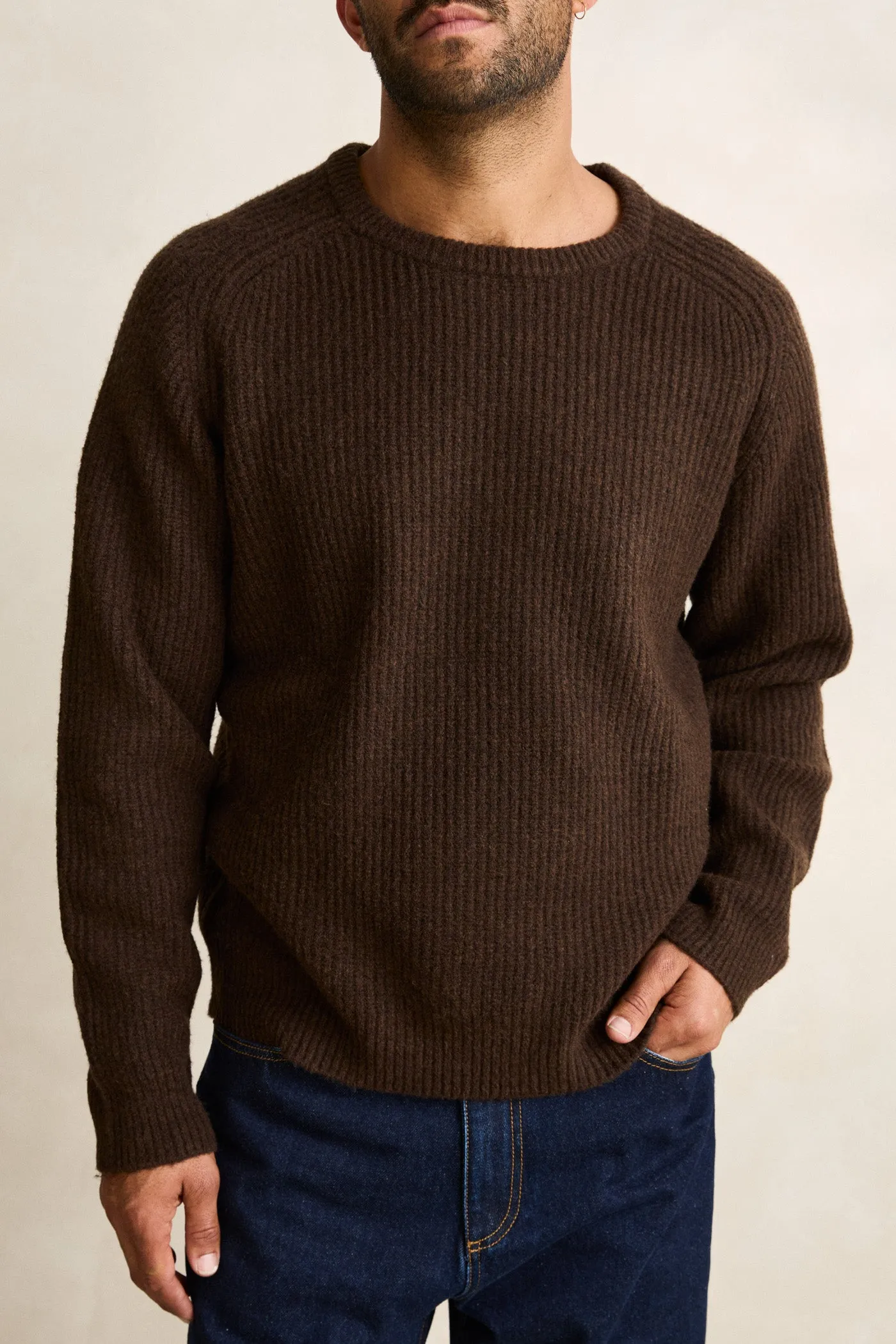 Vintage Waffle Knit Sweater Chocolate Fall Ready