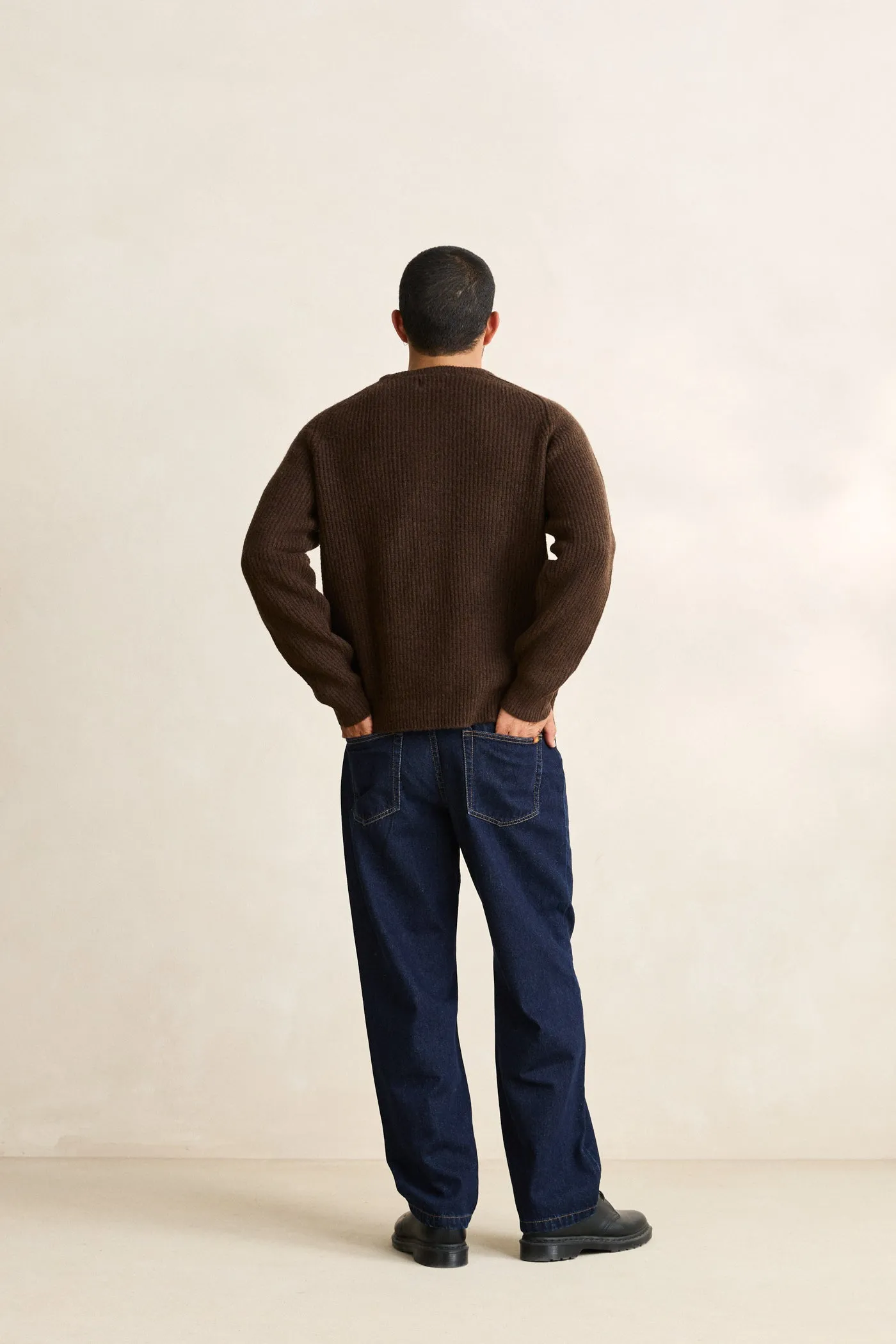 Lounge Outfit Vintage Waffle Knit Sweater Chocolate