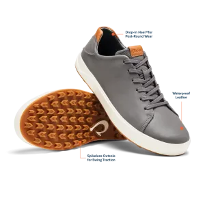 Anti   Bacterial Grip Fit Olukai Men's Wai'alae Golf Shoes- Stone
