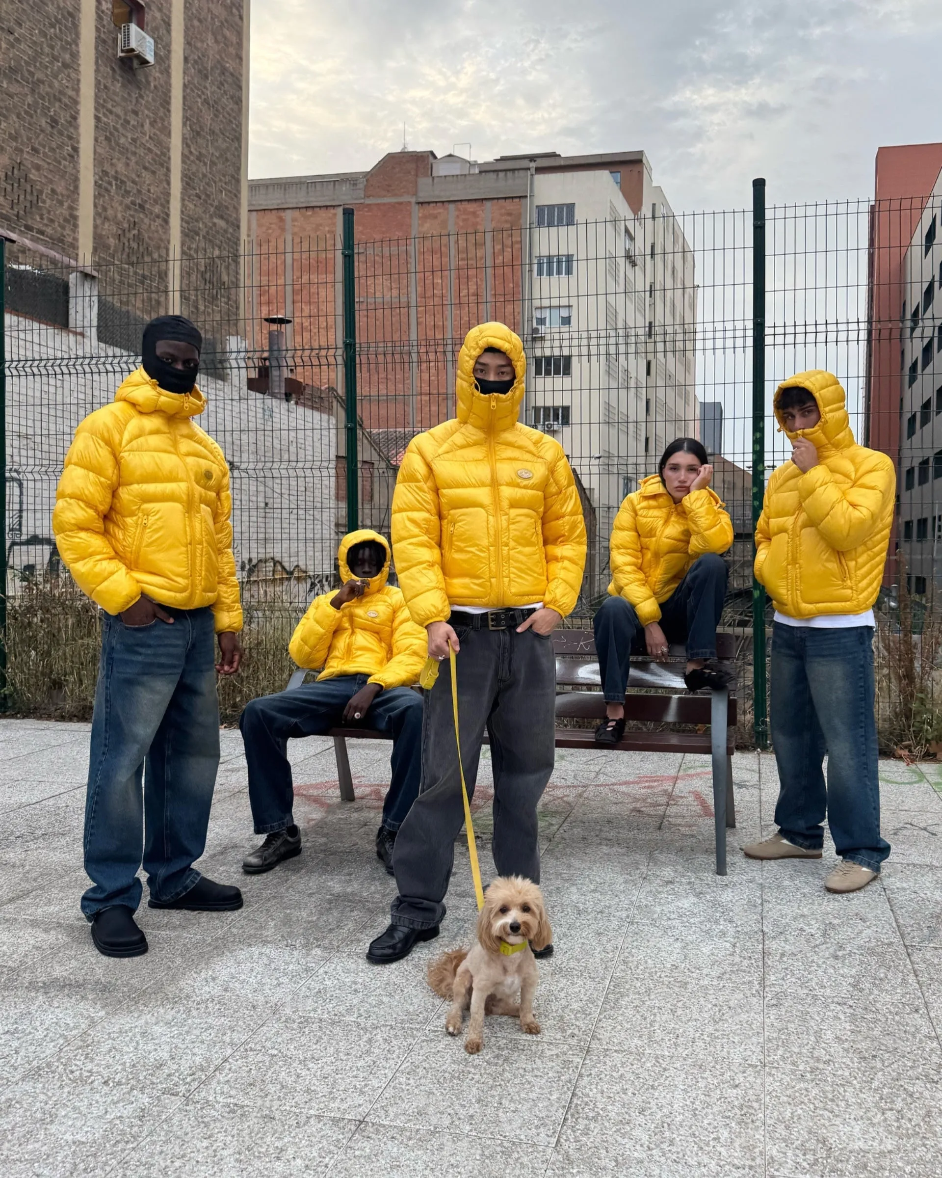 Iconic Puffer Jacket Yellow City Walking Style Essential Fit