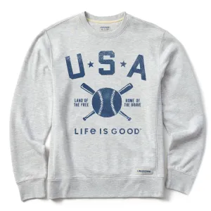 Fashion Trend sequin Men's USA Baseball Simply True Fleece Crew