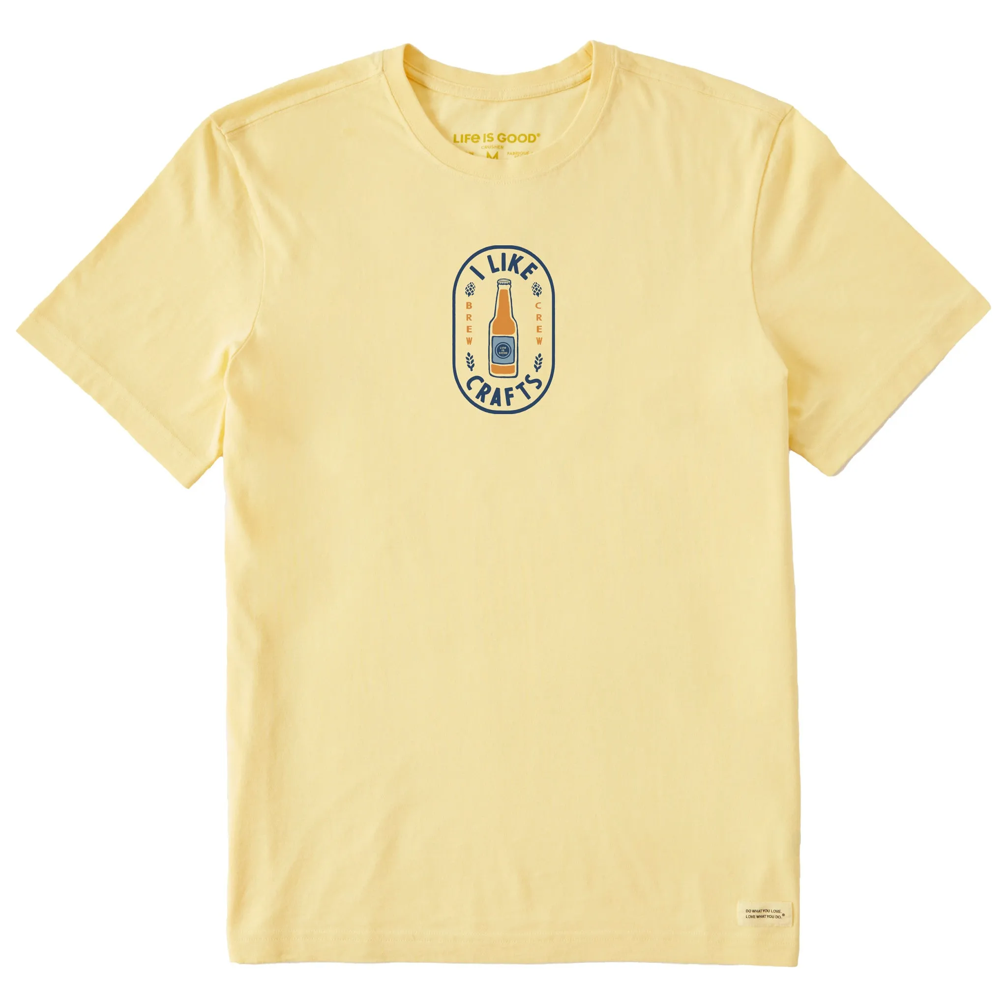 Men's I Like Crafts Label Short Sleeve Crusher-LITE Tee Garment Dyed Finish