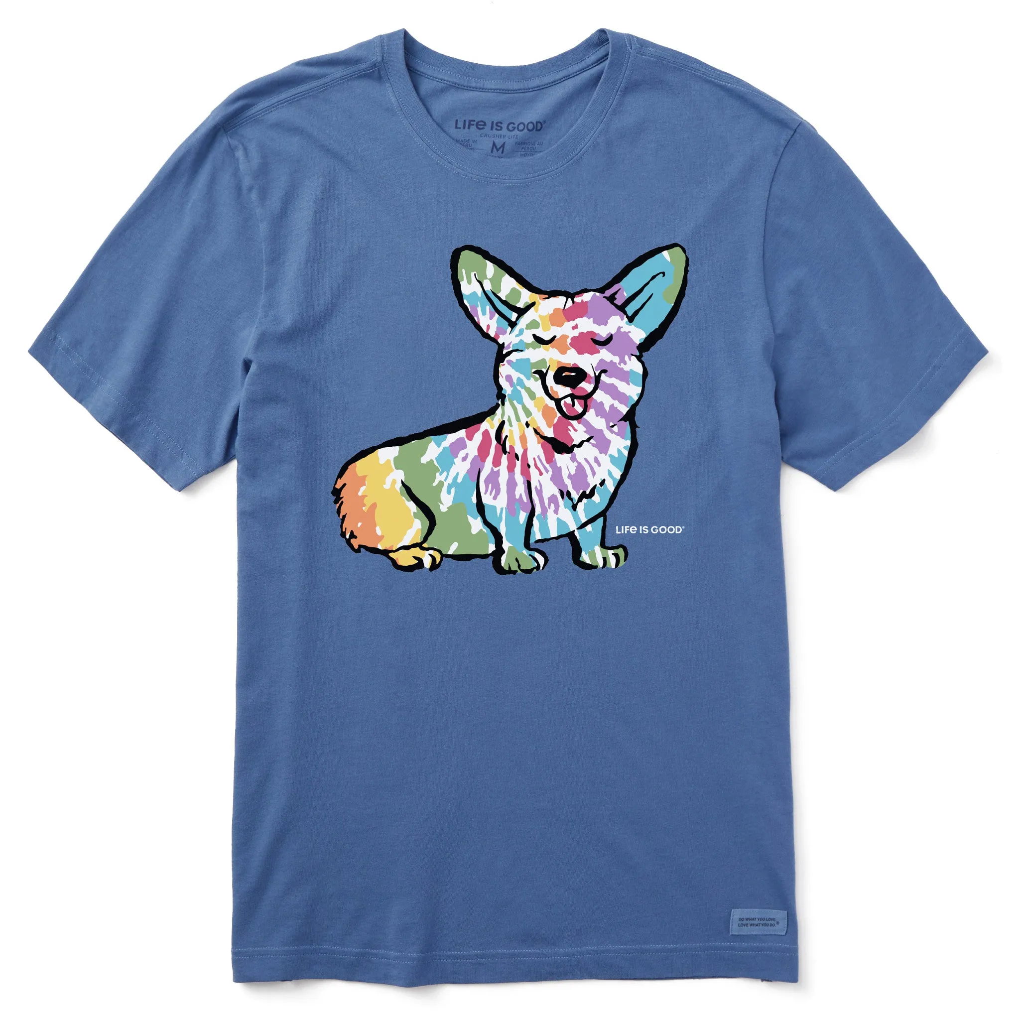 Seasonal Outfit Men's Tie Dye Dog Corgi Short Sleeve Crusher Tee