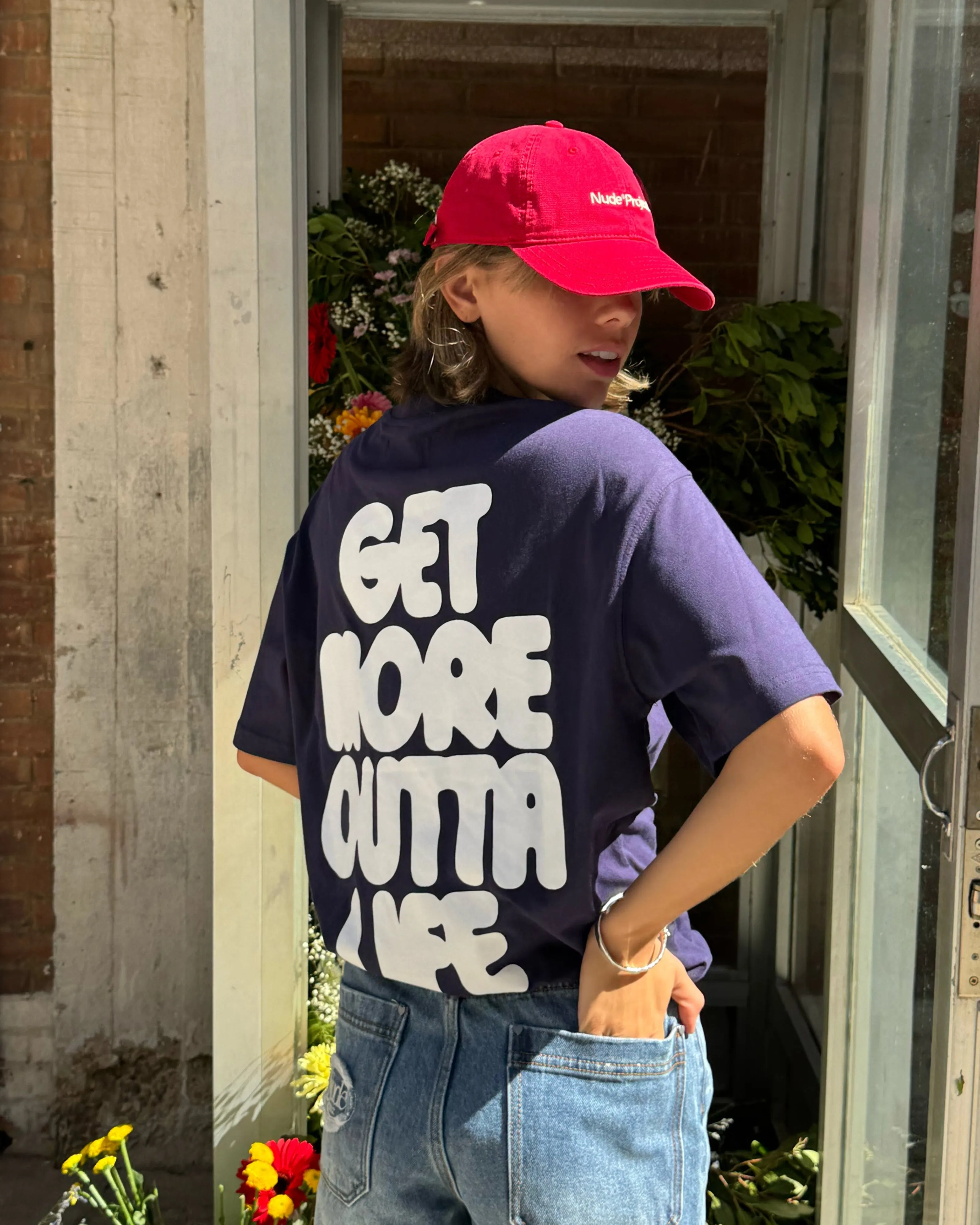 Relaxed and Comfy Always Late Tee Navy