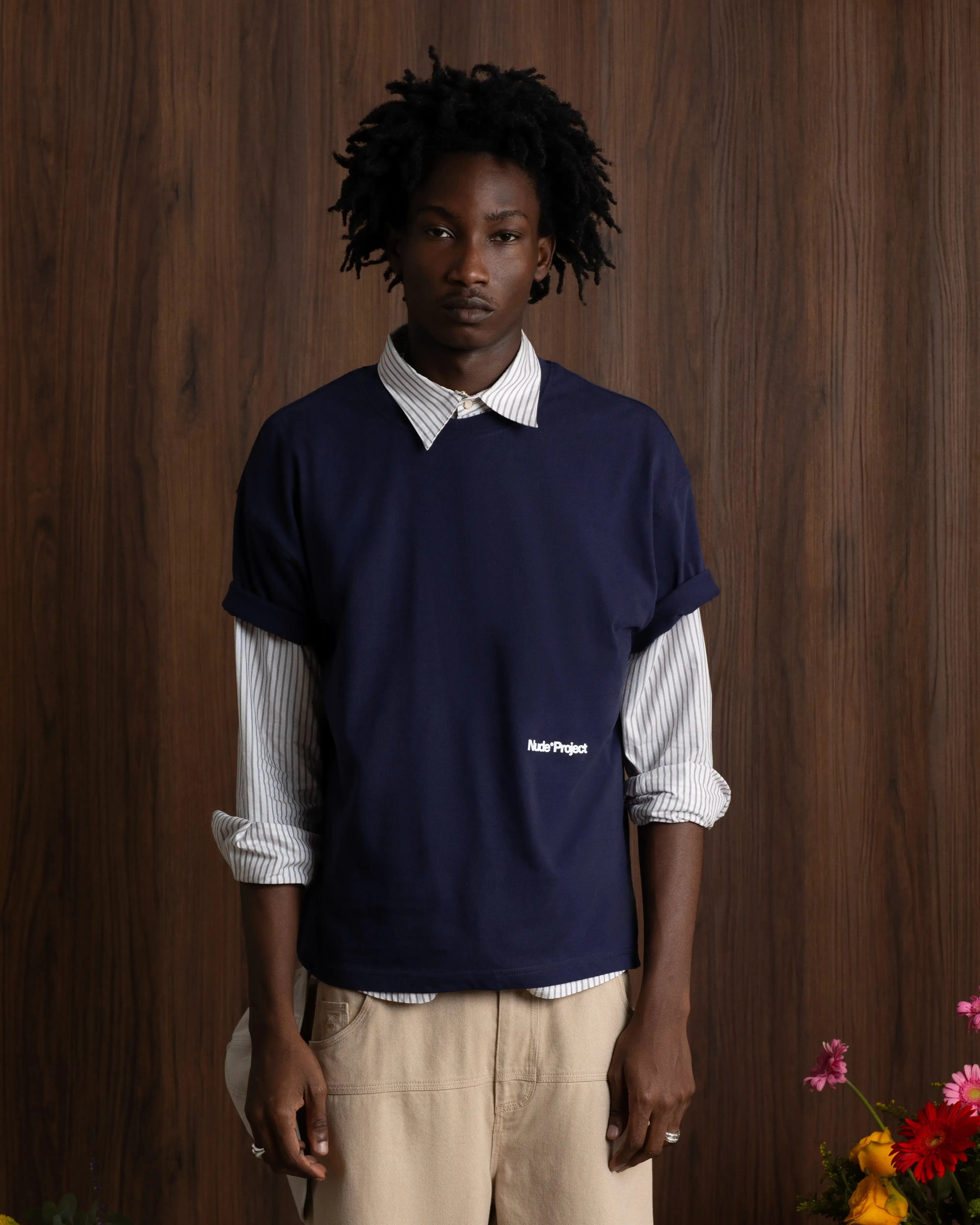 Active Fit Classic Vibes Always Late Tee Navy