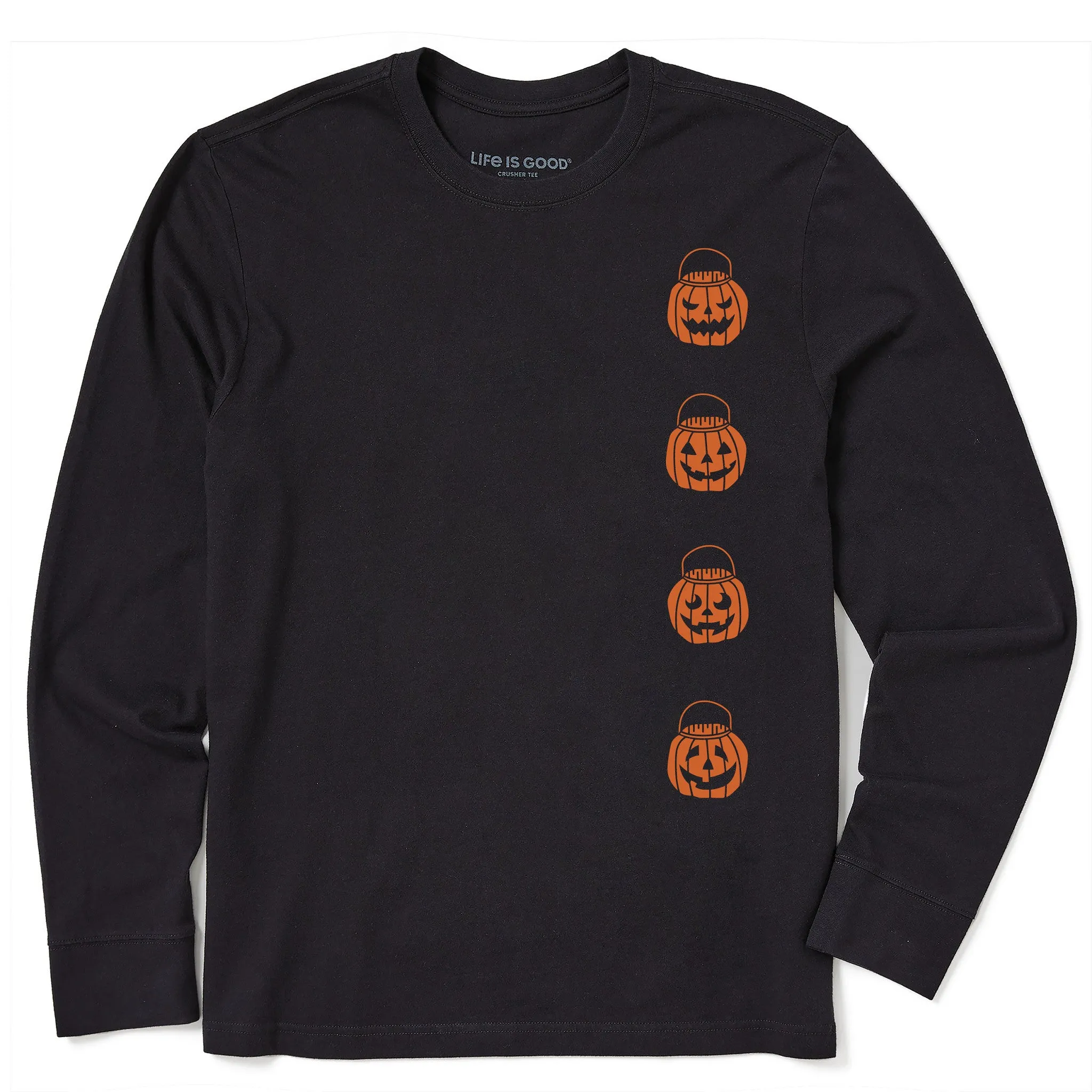 Men's Stacked Jack Buckets Long Sleeve Crusher Tee Ultra Soft Blended Textile Microfiber texture