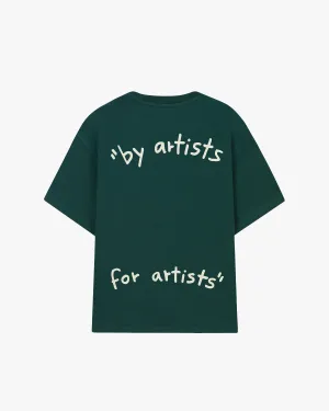Motto Tee Washed Green Floral Pattern