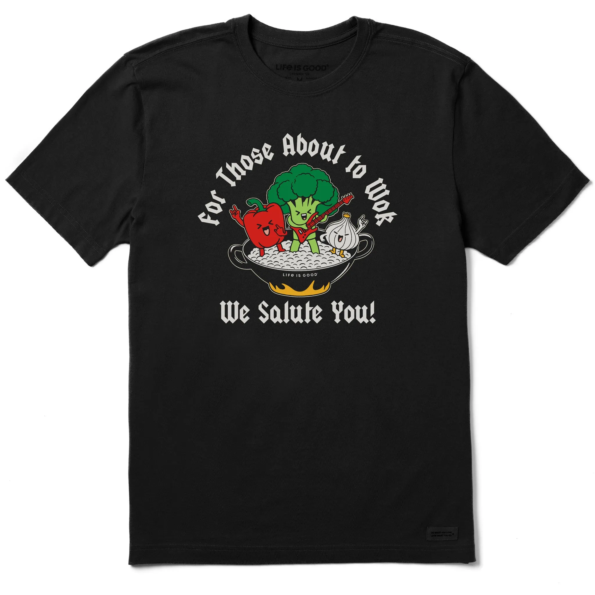 Comfortable texture Wrinkle Resistant Finish Men's For Those About to Wok Short Sleeve Tee