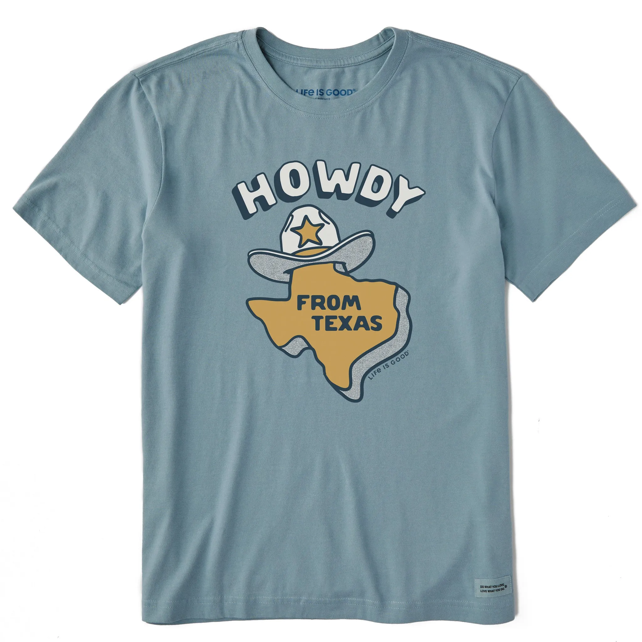 Men's Howdy From Texas Map Short Sleeve Crusher Tee Chic Look Slim Style