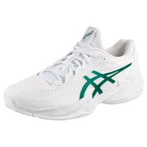 Shock Resistant Stable base Asics Men's Court FF 3 Novak - White/Pitch Green