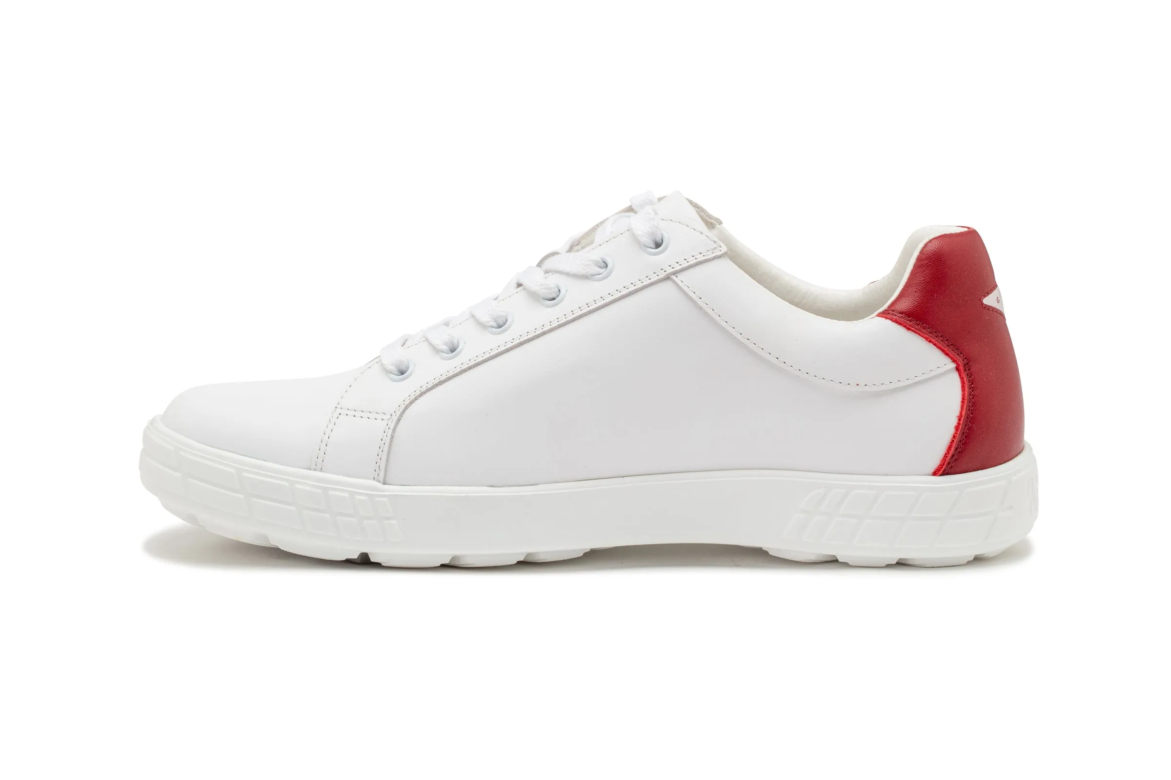 PullTabs Ground Push Drive 07   White|Red   Men's Golf Shoes   D007 02