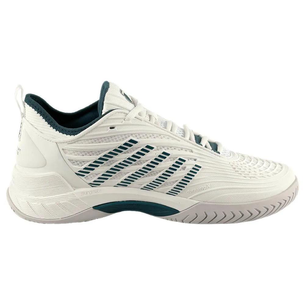 K-Swiss Men's Hypercourt Supreme 2 - Star White/Indian Teal Ventilated Elastic laces