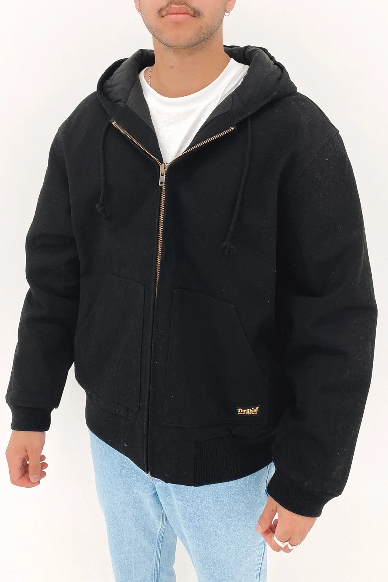 Thrills Union Hood Jacket Black UV Protection Finish Weather Proof