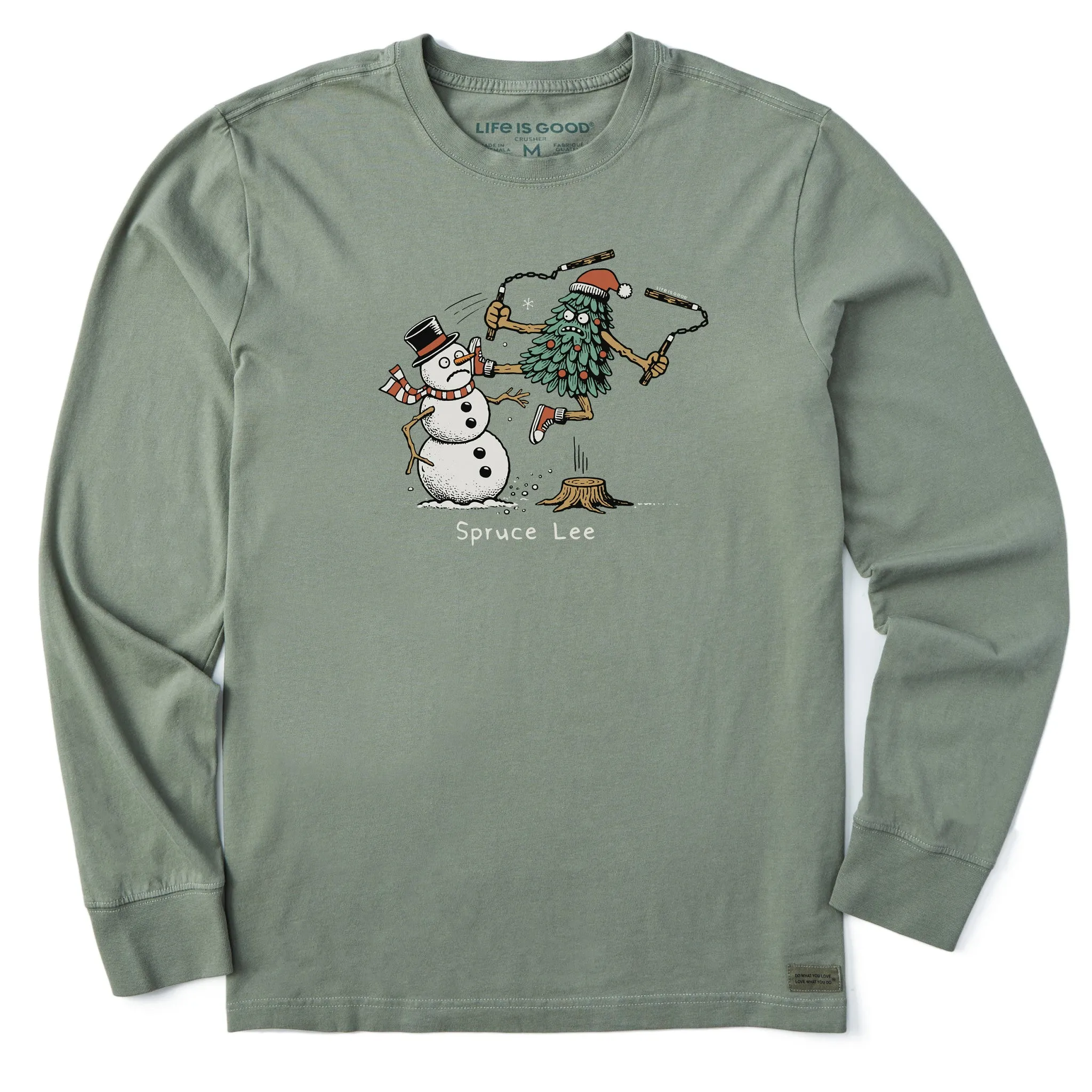 Men's Spruce Lee Long Sleeve Crusher Tee NeutralTonesCollection Work efficiency